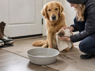 Road Salt on Pet Paws: Rinse, Dry, and Inspect
