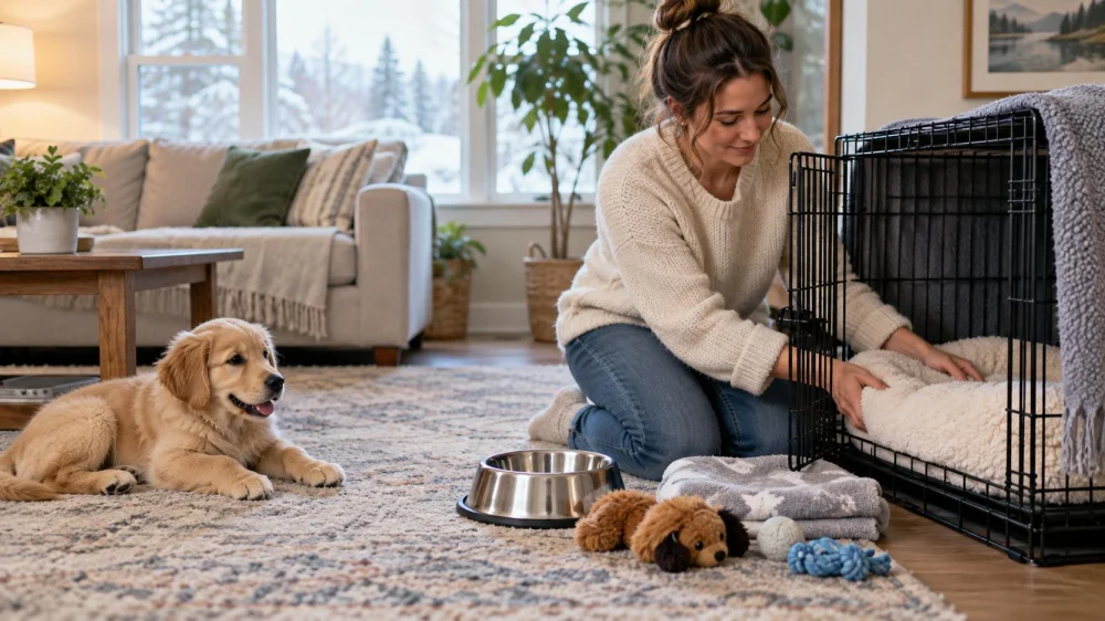Puppy Crate Location: Rest, Temperature, and Supervision