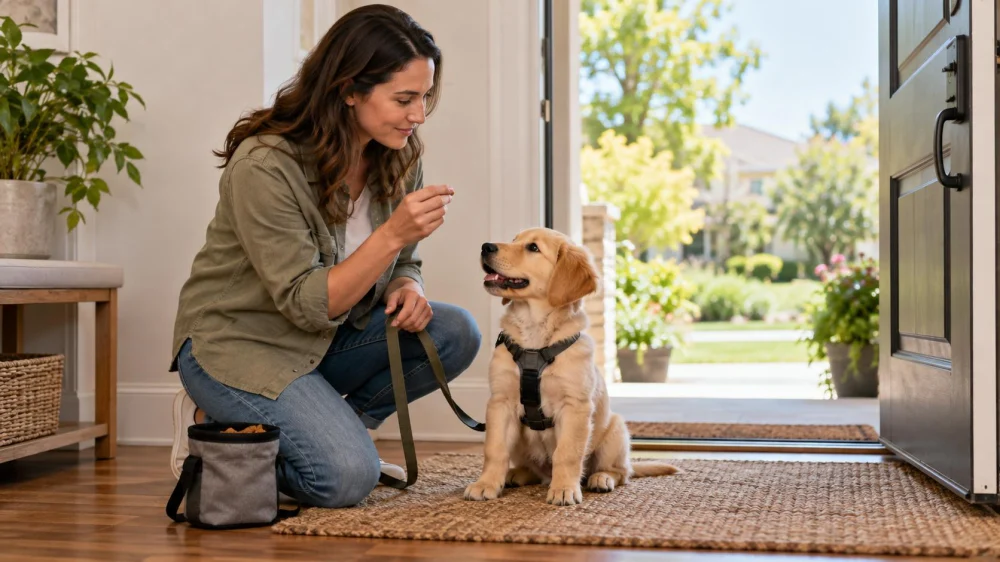 Puppy Doorway Manners: Pause, Reward, and Release