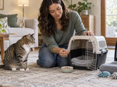 Cat Carrier Practice: Location, Treats, Door, and Travel