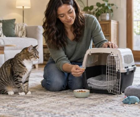 Cat Carrier Practice: Location, Treats, Door, and Travel