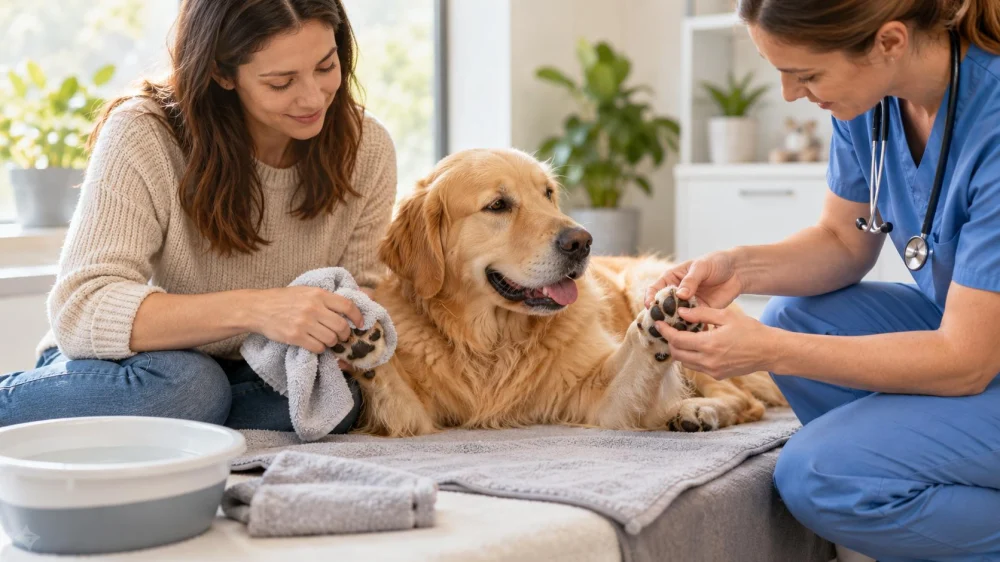 Pet Paw Cleaning: Rinse, Dry, Inspect, and Stop