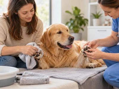 Pet Paw Cleaning: Rinse, Dry, Inspect, and Stop