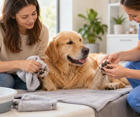 Pet Paw Cleaning: Rinse, Dry, Inspect, and Stop